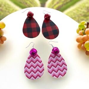 🆕 Look of Love Faux Leather Earrings with Bells